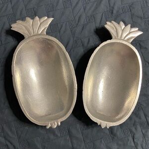 2PC. Set Silver-Plated Pineapple Shaped Serving Bowls
